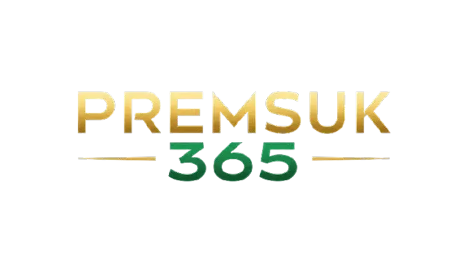 โลโก้ PREMSUK365 เป็นตัวอักษรหนา PREMSUK สีทองไล่เงา ด้านล่างเป็นเลข 365 สีเขียวมรกต ขนาบด้วยเส้นทองสองข้าง
